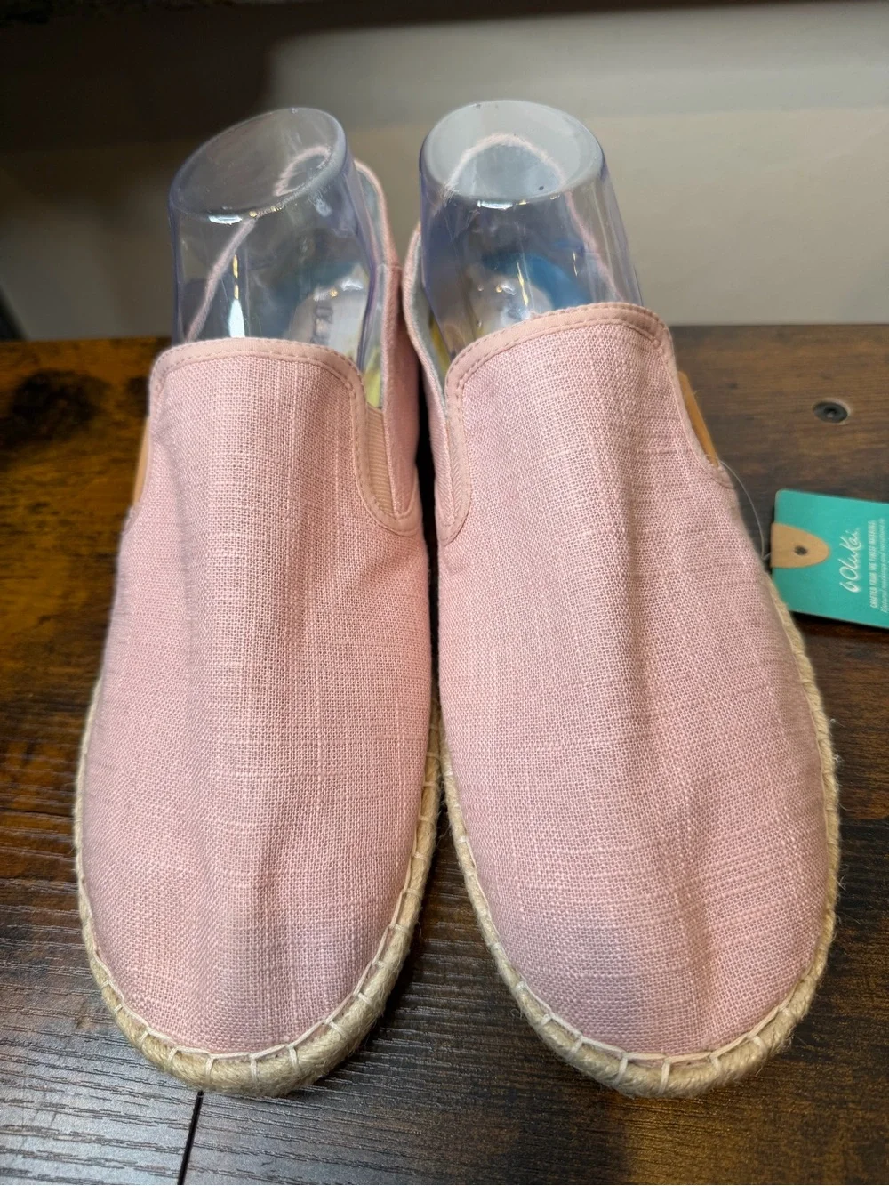 Olukai  Women Pa'a Kapa Espadrille Linen Slip On Rose Pink Size W11 NEW